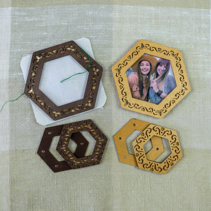 Magnetic Hexagonal Cross Stitch Embroidery Hoop